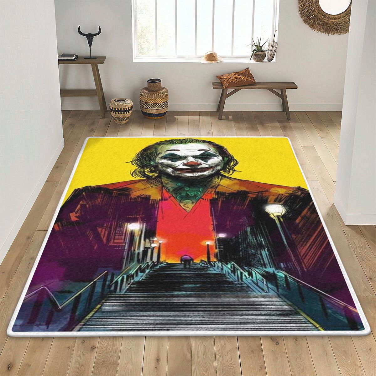 Rugs in living room and bedroom joker stairs painting art area rug living room premium rectangle rug Rectangle Rug