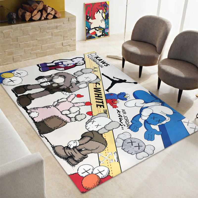 Rugs in living room and bedroom kaws off-white supreme Rectangle Rug