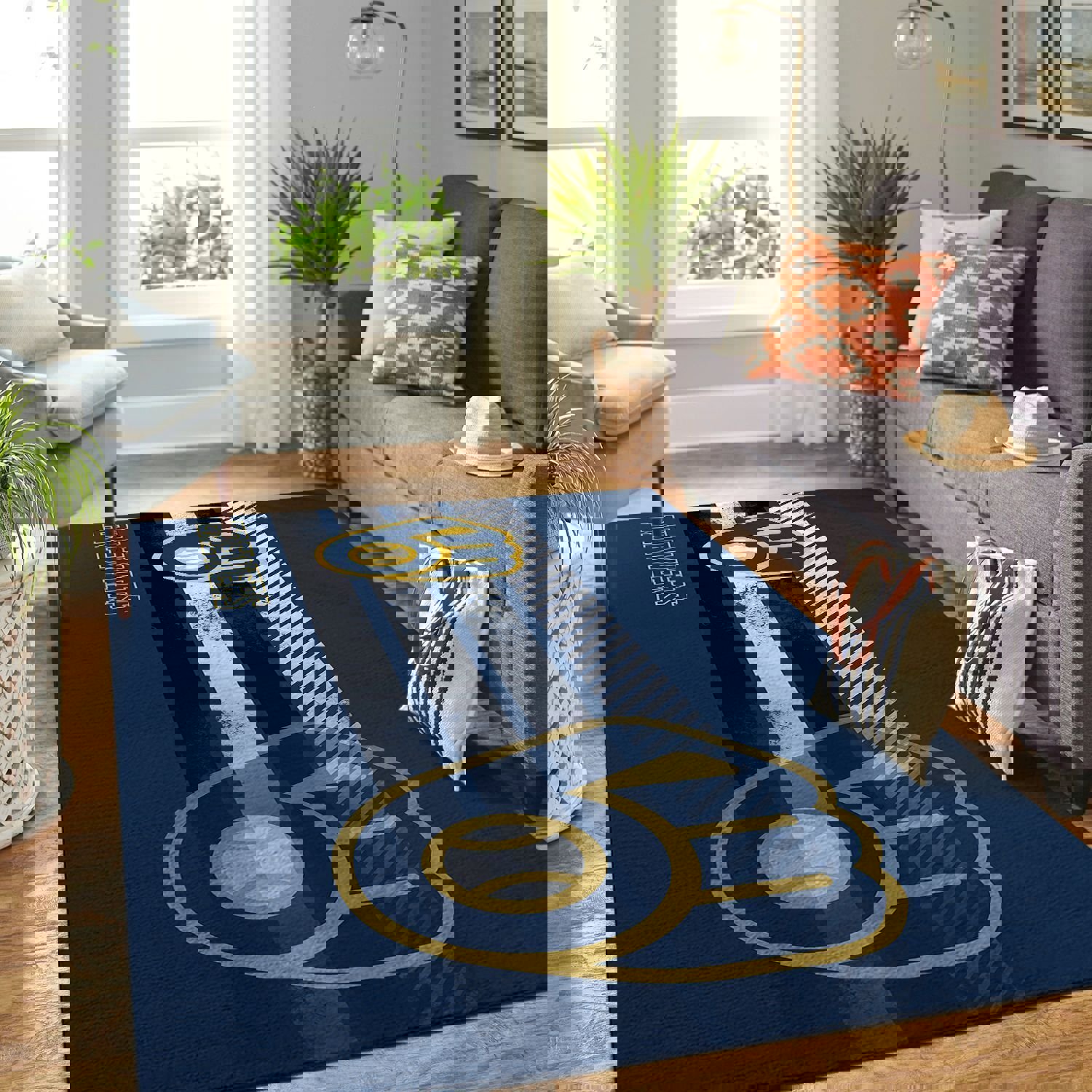 Rugs in living room and bedroom milwaukee brewers Rectangle Rug