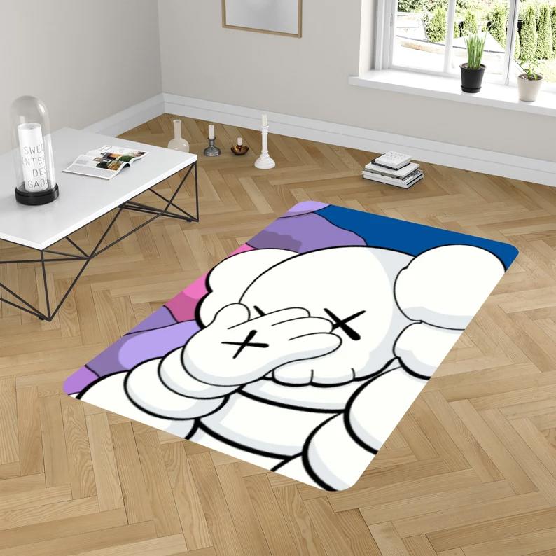 Rugs in living room and bedroom modern kaw rug - kaw area rug - boyfriend gift- kaw carpet- kaw modern rug- kaw home decor rug- kaw lover gift- hypebeast rug- cartoon rug Rectangle Rug