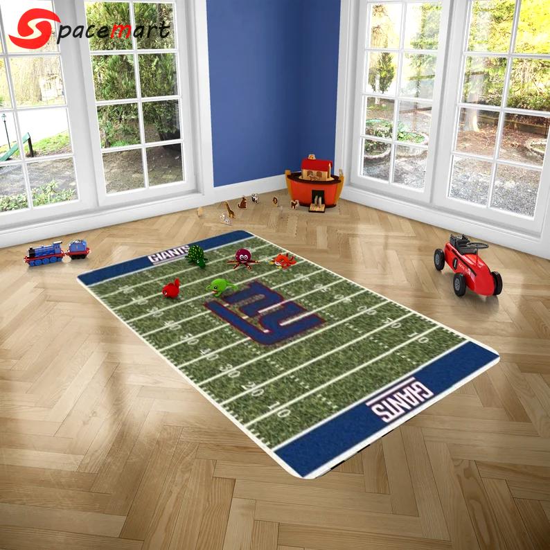 Rugs in living room and bedroom new york football team rugs - custom rug floor decor - soccer rug- football rug- boys room rugs- popular rugs- sports rugs- living room rugs Rectangle Rug