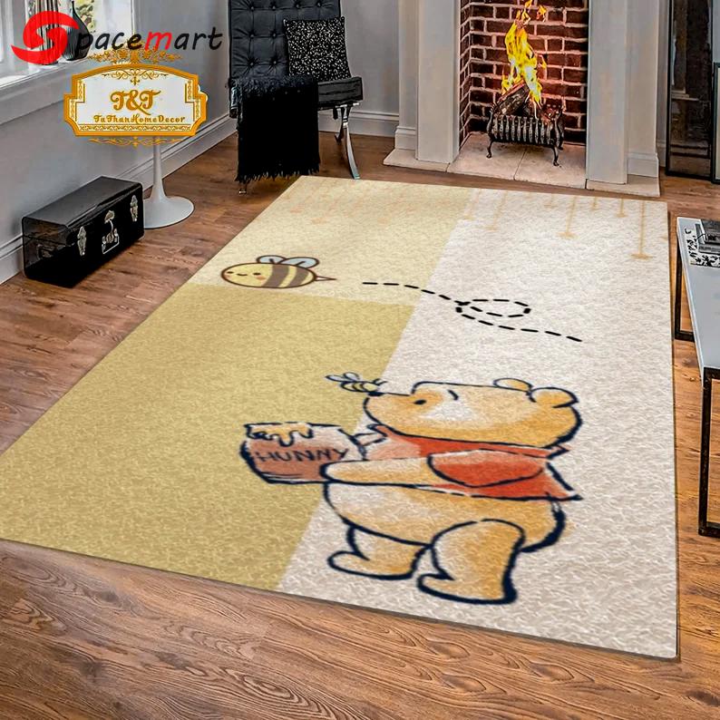 Rugs in living room and bedroom pooh honey bee rug - winnie the pooh baby rug - baby pooh gift- kids room rug- winnie the pooh cartoon carpet- christmas gift- nursery rug Rectangle Rug
