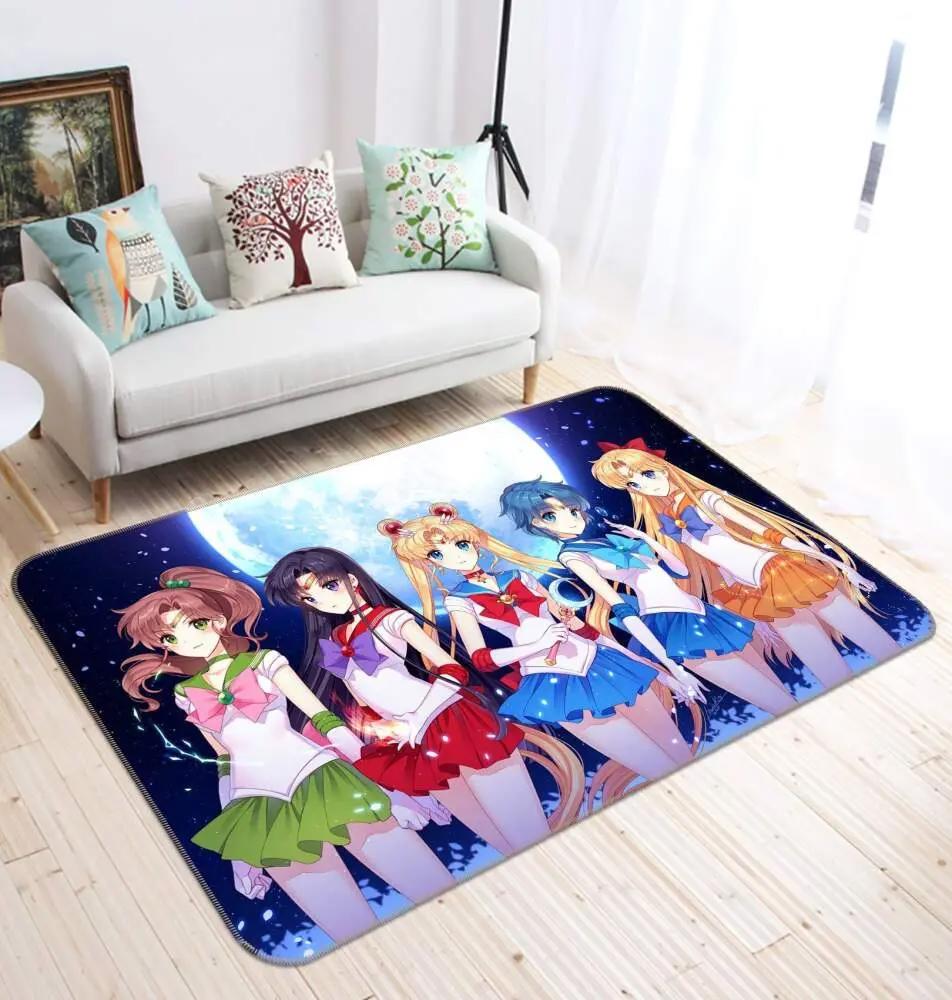 Sailor moon anime 1 area rug living room and bed room rug rug regtangle carpet floor decor home decor Rectangle Rug