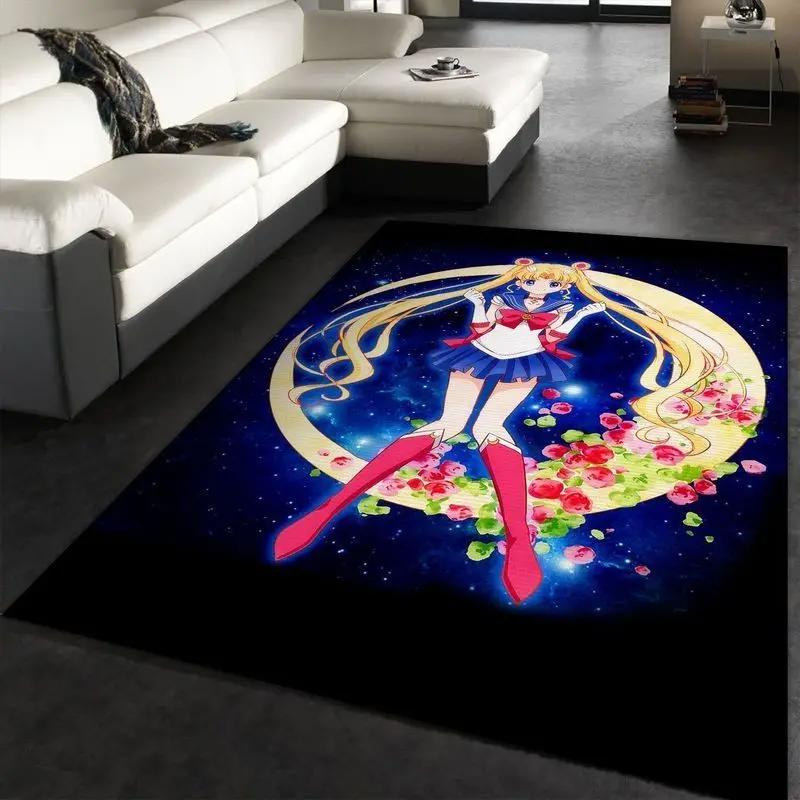 Sailor moon area rug living room and bed room rug rug regtangle carpet floor decor home decor Rectangle Rug