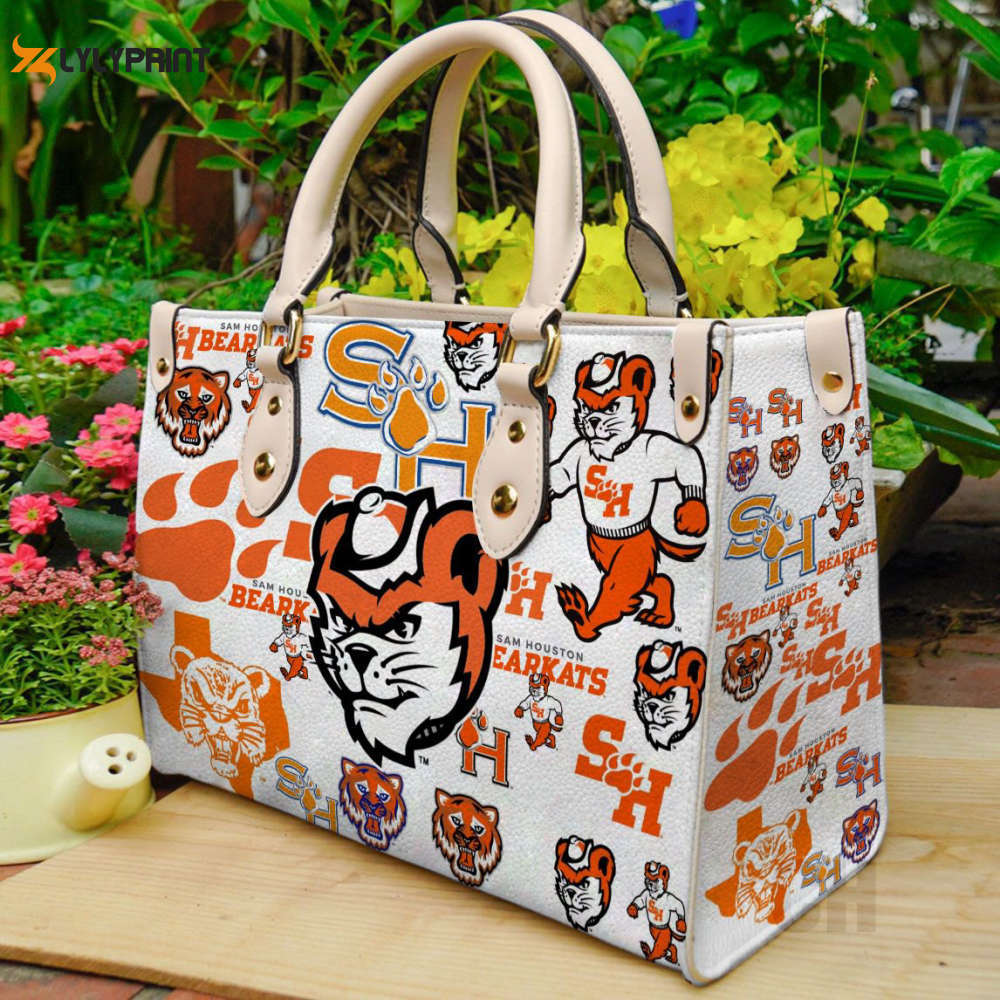 Sam houston bearkats leather handbag gift for women 4409 Women Leather Hand Bag