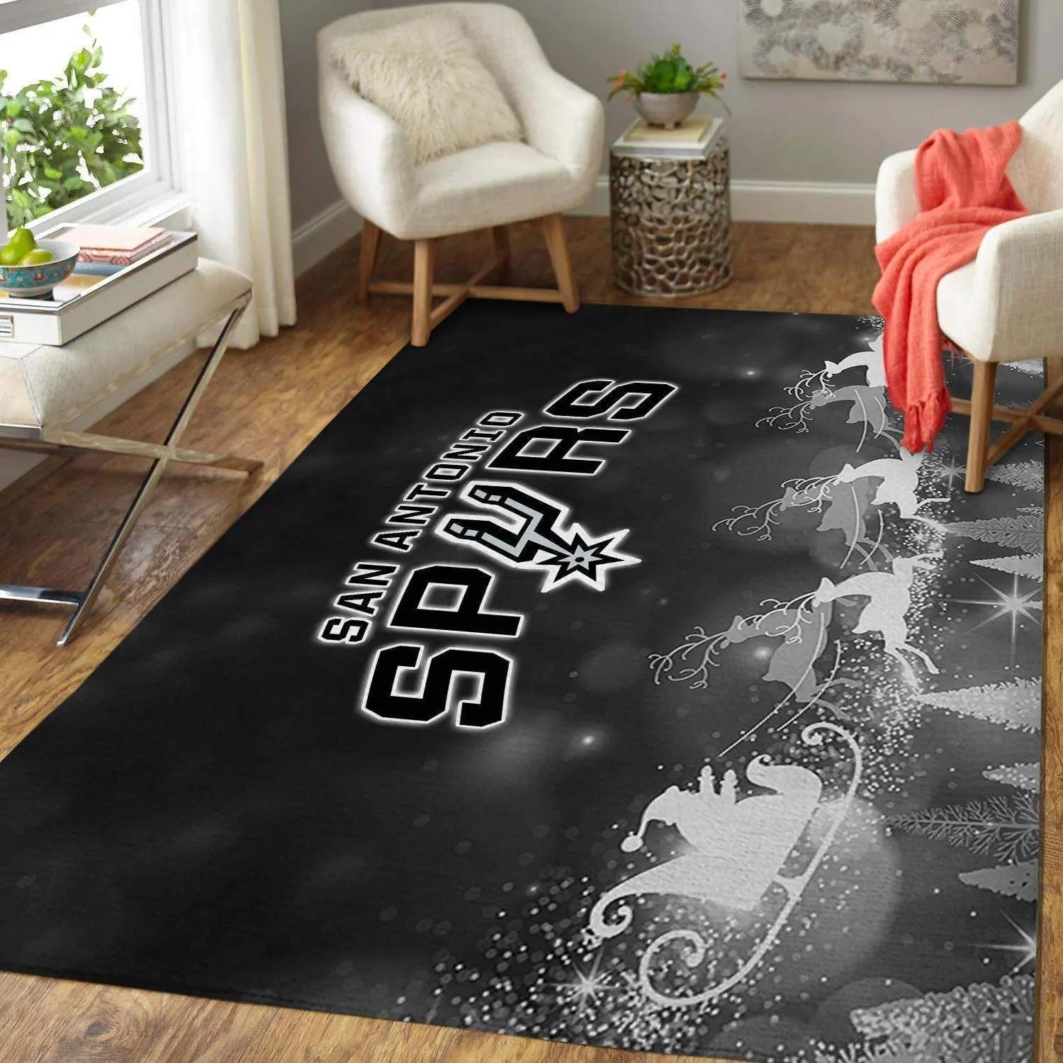 San antonio spurs nba living room christmas gift rug regtangle carpet v8320 Rectangle Rug