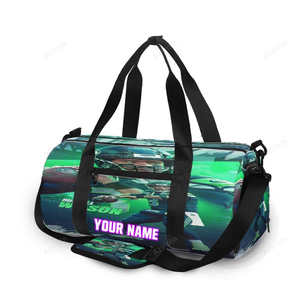 Seattle seahawks russell wilson4 personalized name travel bag gym bag 1604 Travel Bag