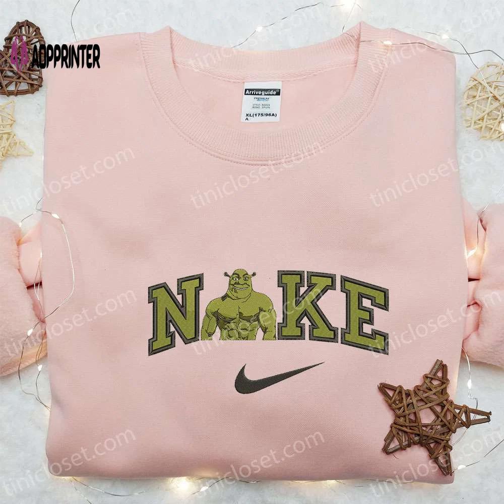 Shrek x nike & disney characters embroidered sweatshirt – custom hoodie Embroidered Shirt
