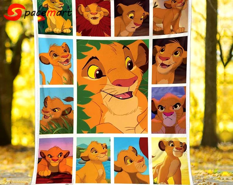 Simba lion king fleece blanket, lion king throw blanket for couch sofa, christmas gift Quilt Blanket