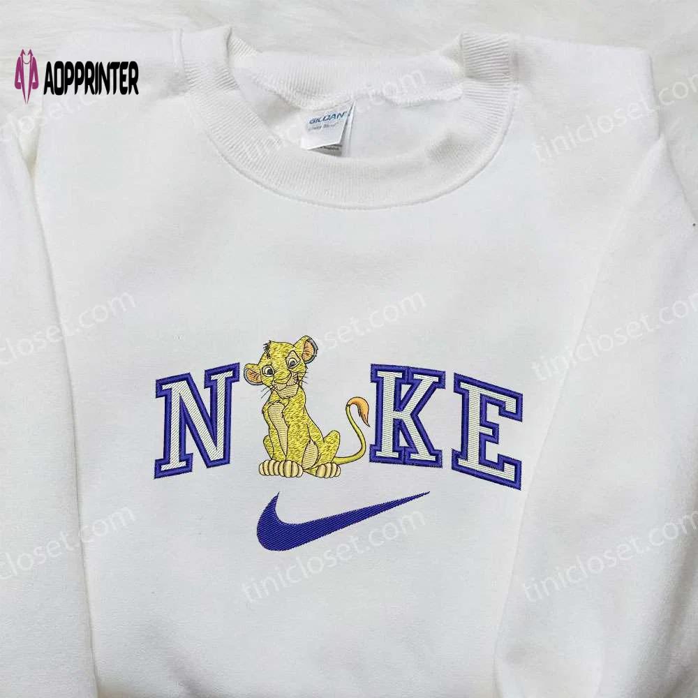 Simba x nike embroidered sweatshirt – the lion king disney inspired shirt Embroidered Shirt