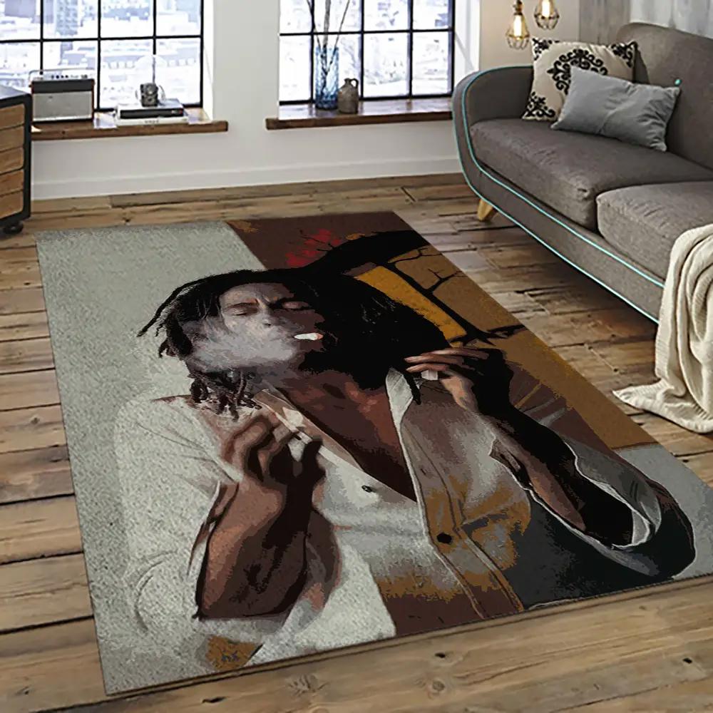Singer bob marley music carpet rectangle area rug for living room bedroom decor bm25 Rectangle Rug