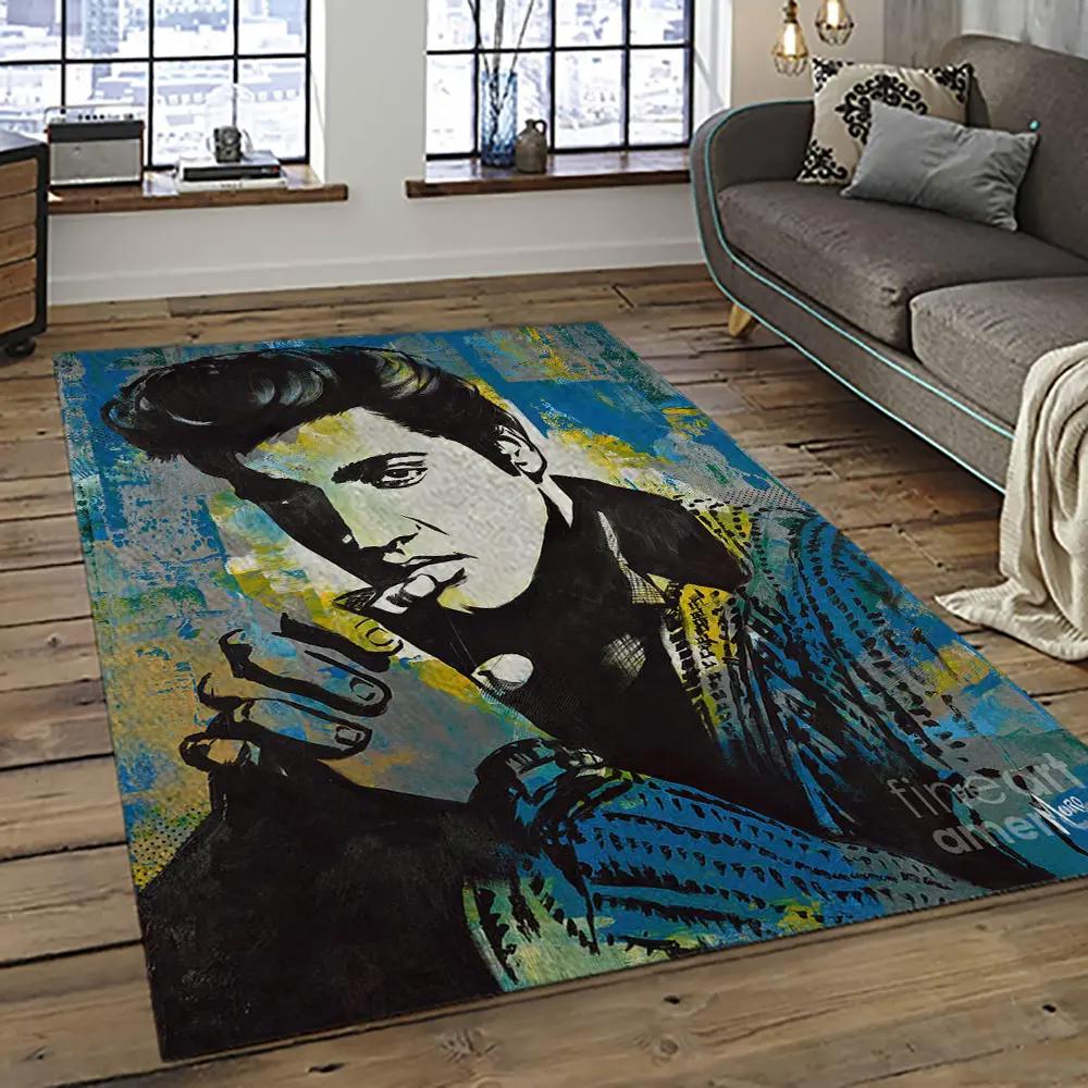 Singer elvis presley music carpet rectangle area rug for living room bedroom decor ep26 Rectangle Rug