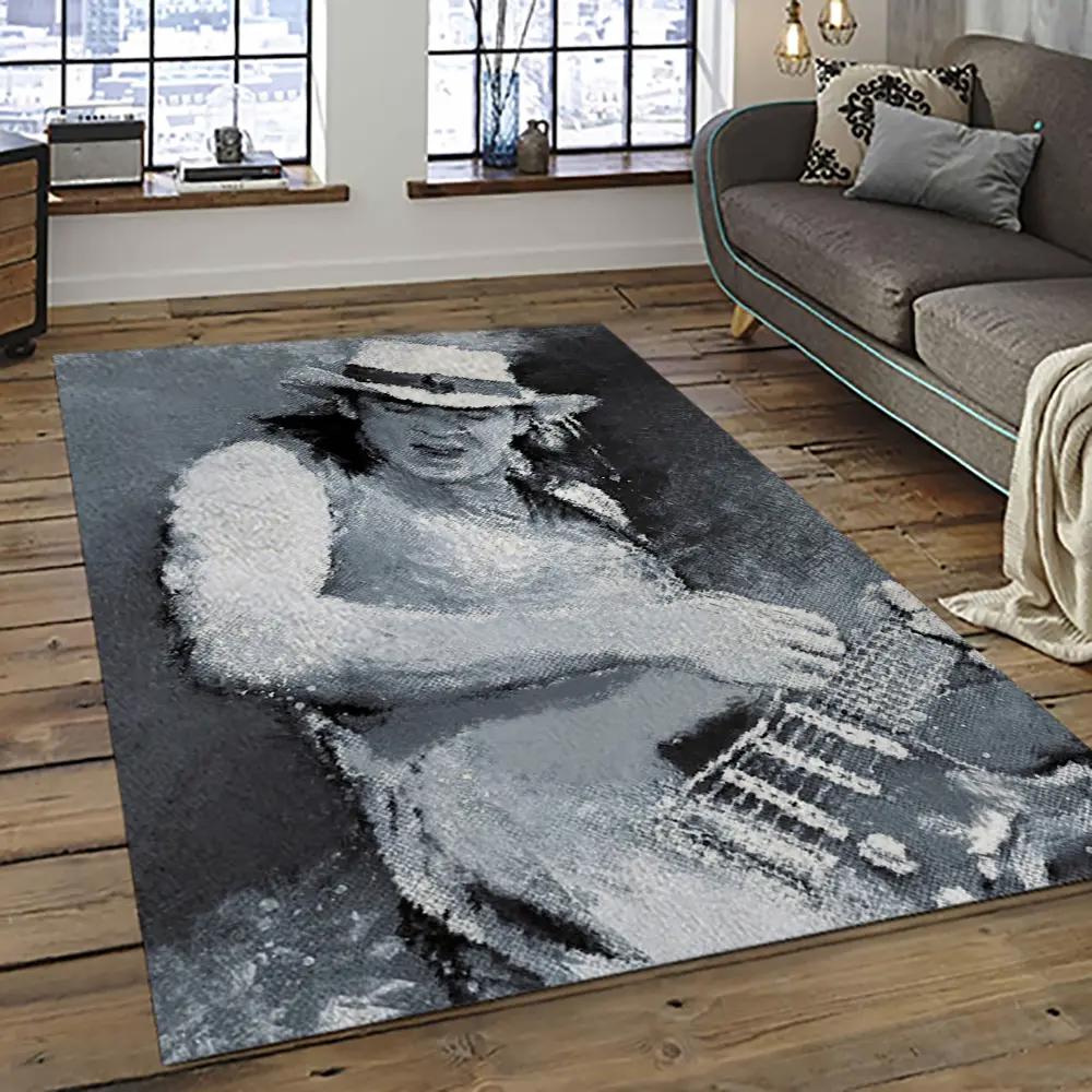 Singer stevie ray vaughan music carpet rectangle area rug for living room bedroom decor srv12 Rectangle Rug