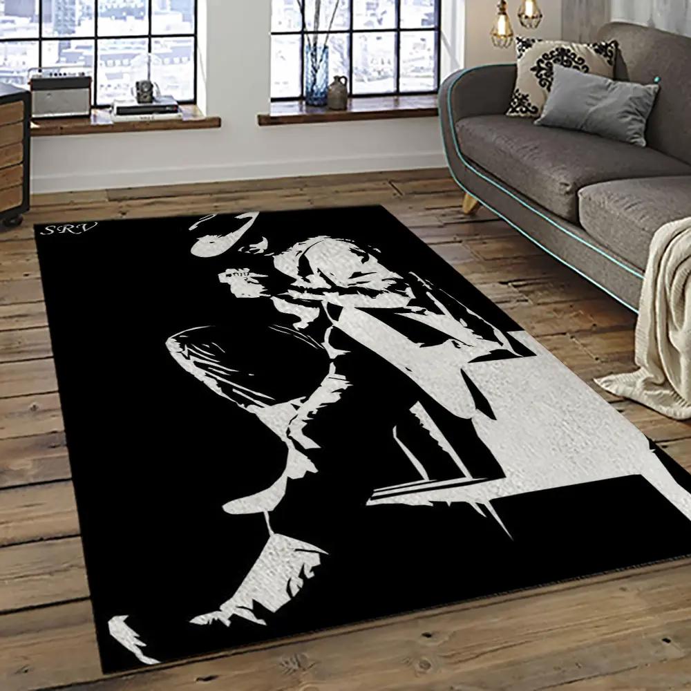 Singer stevie ray vaughan music carpet rectangle area rug for living room bedroom decor srv27 Rectangle Rug