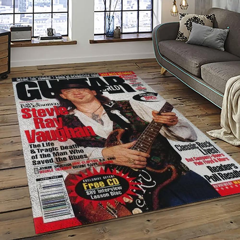 Singer stevie ray vaughan music carpet rectangle area rug for living room bedroom decor srv38 Rectangle Rug