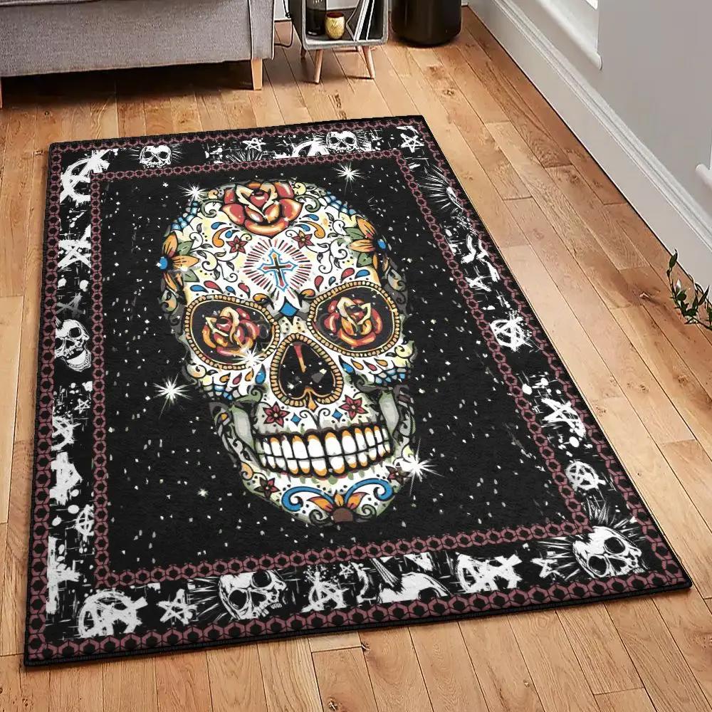 Skull indoor outdoor rugs, skull galaxy skull rug Rectangle Rug