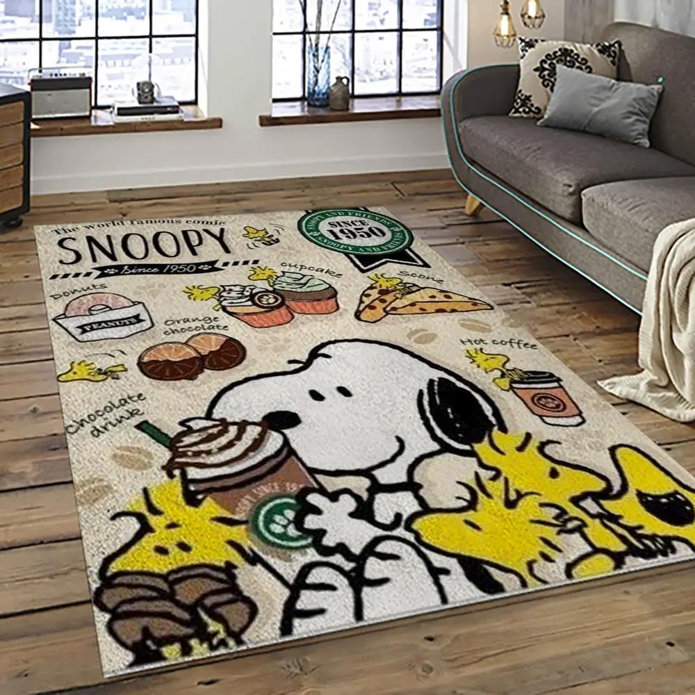 Snoopy cartoon movie carpet rectangle area rug for living room bedroom decor snp81 Rectangle Rug