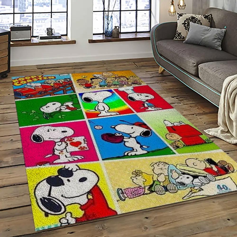 Snoopy cartoon movie carpet rectangle area rug for living room bedroom decor snp98 Rectangle Rug