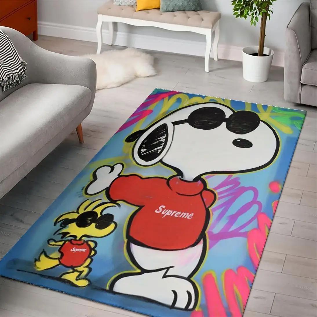 Snoopy cartoon movies area rugs living room carpet rug regtangle carpet floor decor home decor Rectangle Rug