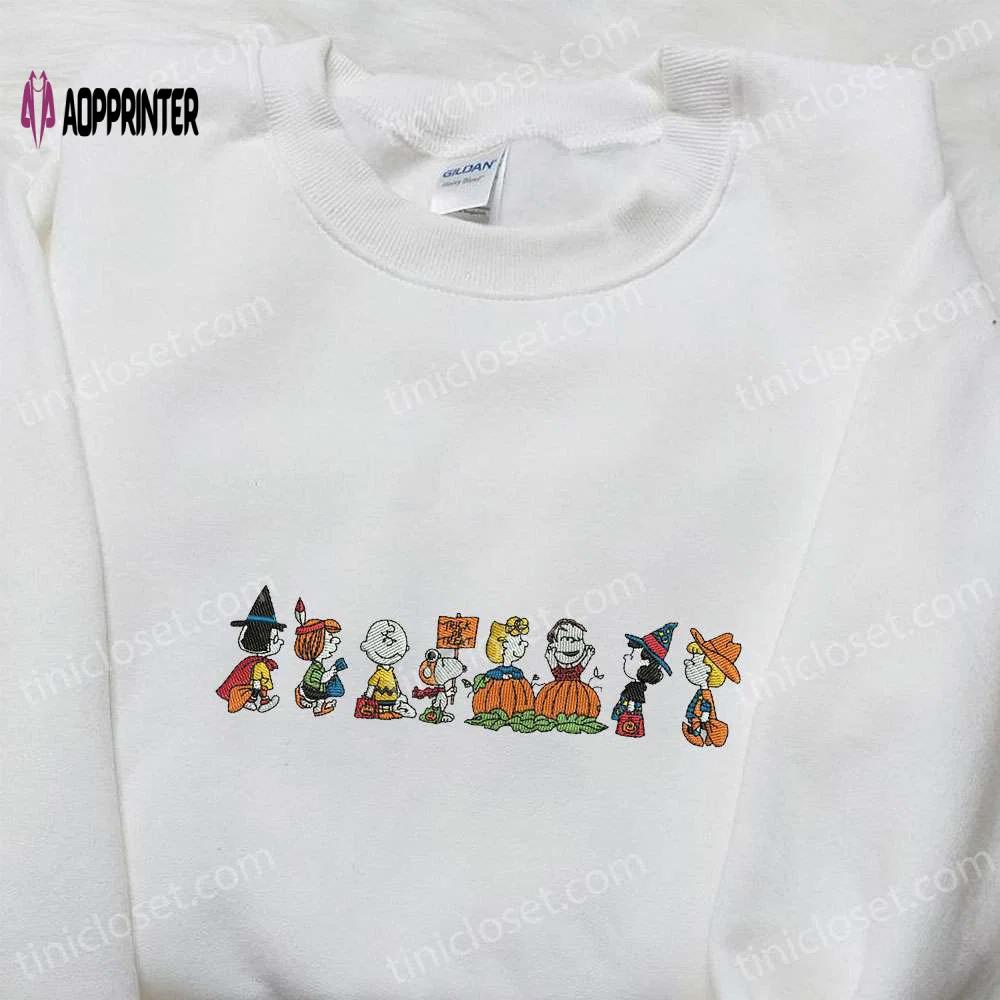 Snoopy halloween group shirt & peanuts hoodie: best embroidered halloween gift ideas Embroidered Shirt