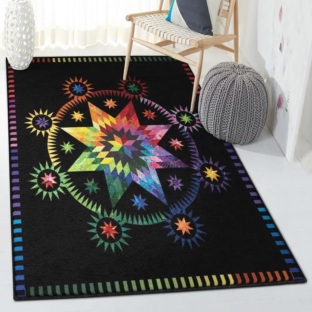 Space non shedding area rug, star rug Rectangle Rug