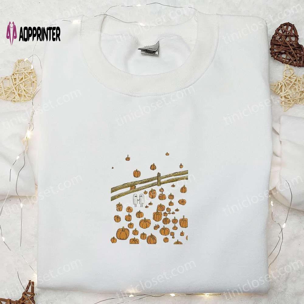 Spooky ghost and pumpkins embroidered sweatshirt – best halloween gifts for family Embroidered Shirt