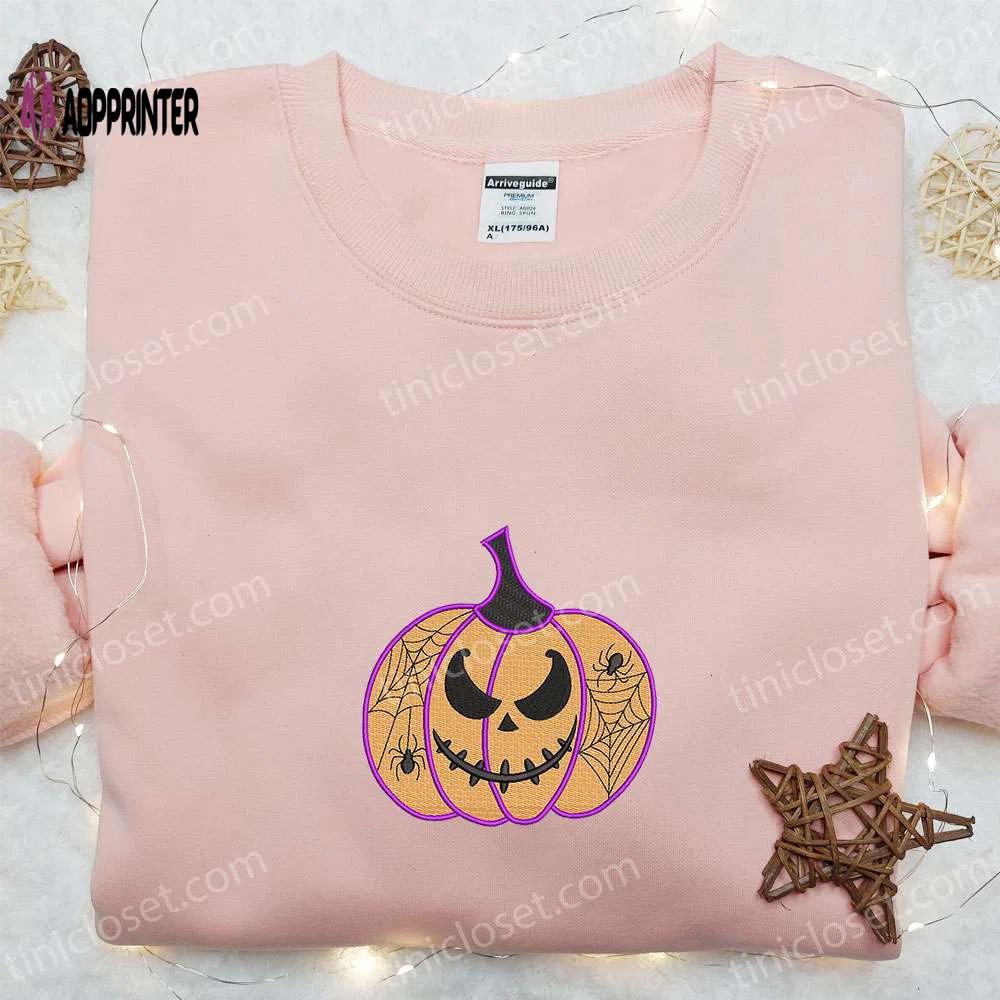 Spooky jack o lantern pumpkin shirt & hoodie – best halloween gift ideas Embroidered Shirt