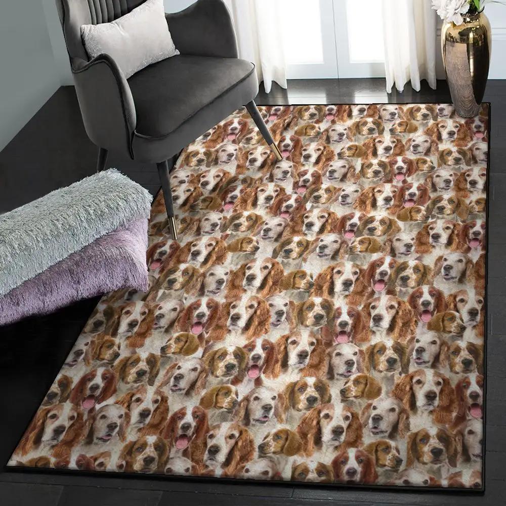 Springer spaniel art deco rug, welsh springer spaniel gs cl rug Rectangle Rug