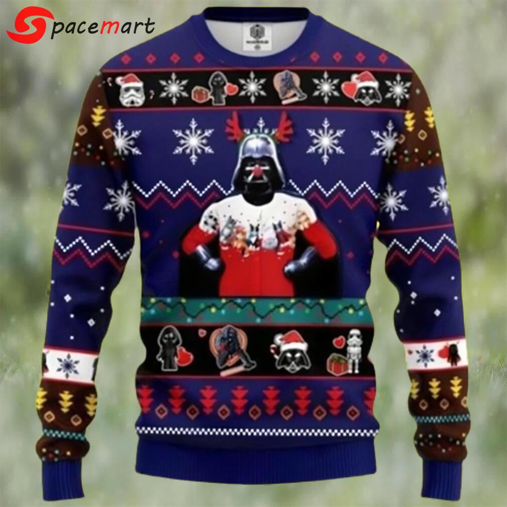 Star wars funny christmas knitting pattern 3d ugly christmas sweater Christmas Ugly Sweater