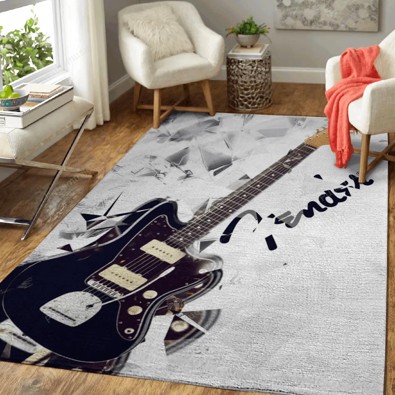 Stratocaster guitar 4 music art studio art for fans area rug living room carpet rug regtangle carpet floor decor home decor Rectangle Rug