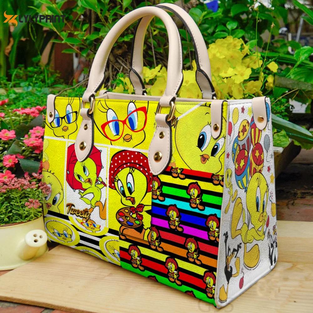 Stylish tweety bird 9 leather handbag perfect women s day gift g95 3500 Women Leather Hand Bag