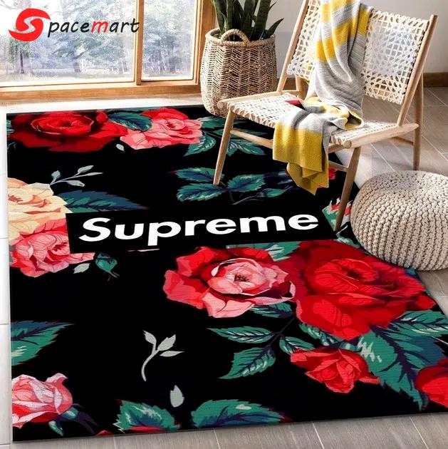 Supreme limited logo type 1092. Upgrade Your Living Room with Luxury Home Decor: Area Carpets, Floor Decor, Door Mats, and Hot Gift Items with style a High-End Fashion Brand Rectangle Rug