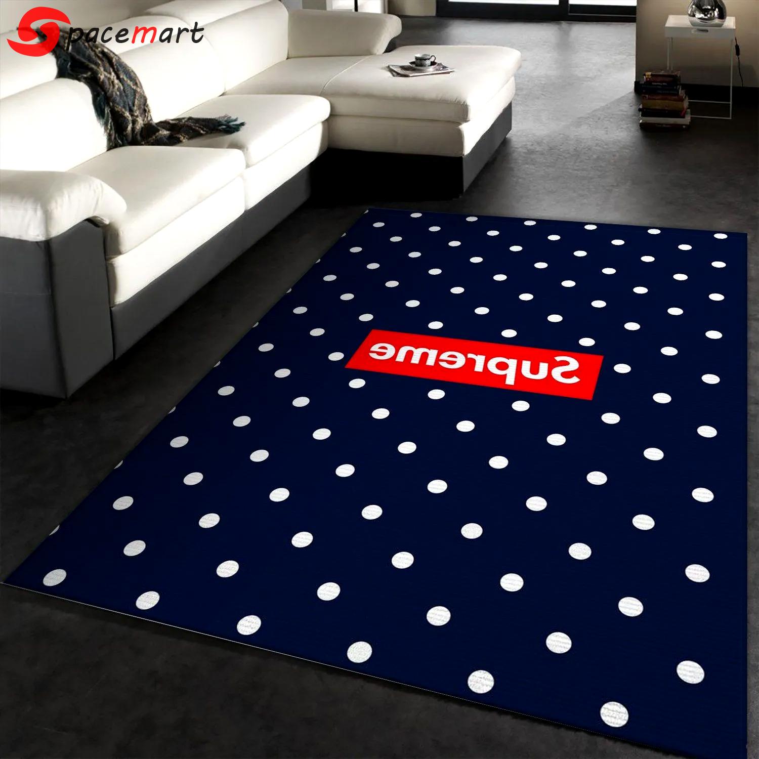 Supreme x cdg logo type 130. Upgrade Your Living Room with Luxury Home Decor: Area Carpets, Floor Decor, Door Mats, and Hot Gift Items with style a High-End Fashion Brand Rectangle Rug