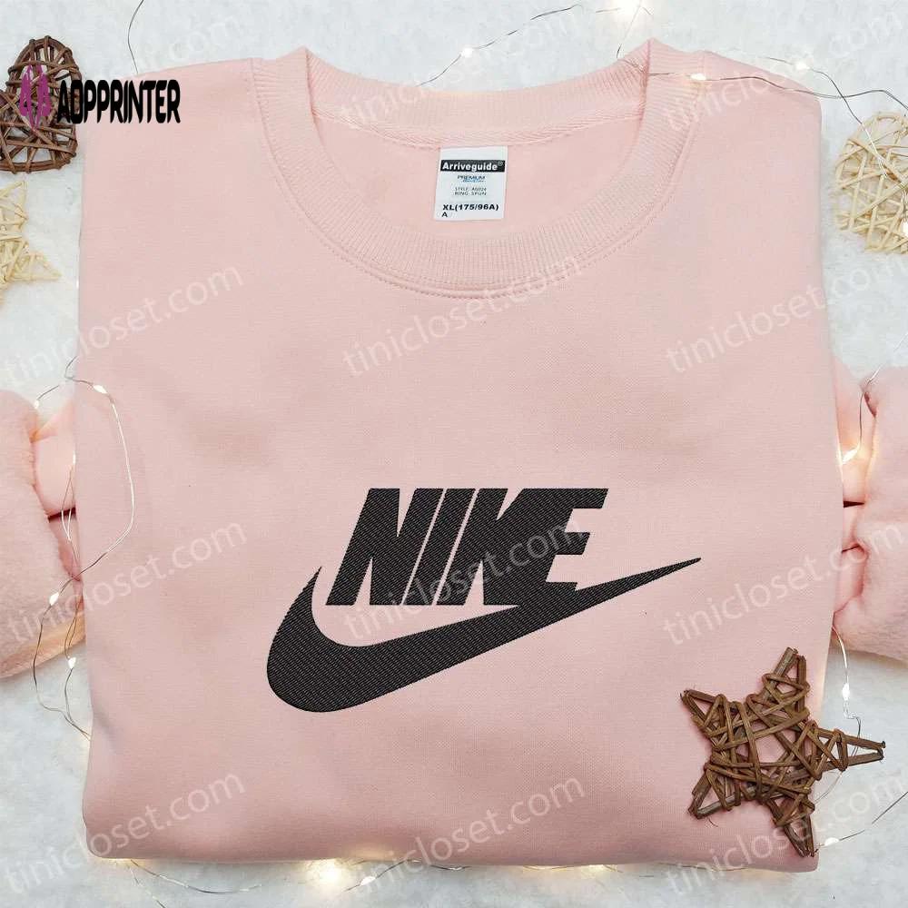 Swoosh nike embroidered sweatshirt – custom hoodie for best birthday gift ideas Embroidered Shirt