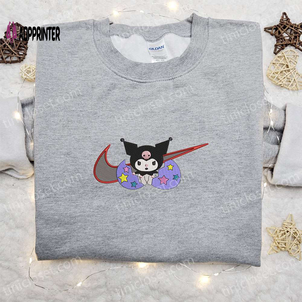 Swoosh x kuromi cartoon sweatshirt hello kitty embroidered shirt best birthday gift ideas for family Embroidered Shirt