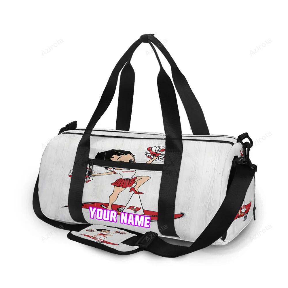 Tampa bay buccaneers betty boop v35 personalized name travel bag gym bag 2493 Travel Bag