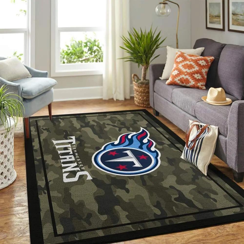 Tennessee titans nfl area rugs camo style living room carpet home decor Rectangle Rug