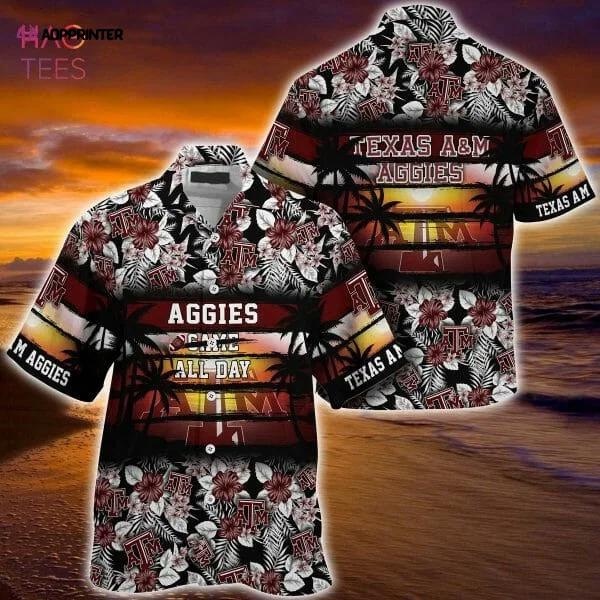 Texas a&ampm aggies flowers maroon black hawaiian shirt gift men women gift men women Hawaii Shirt