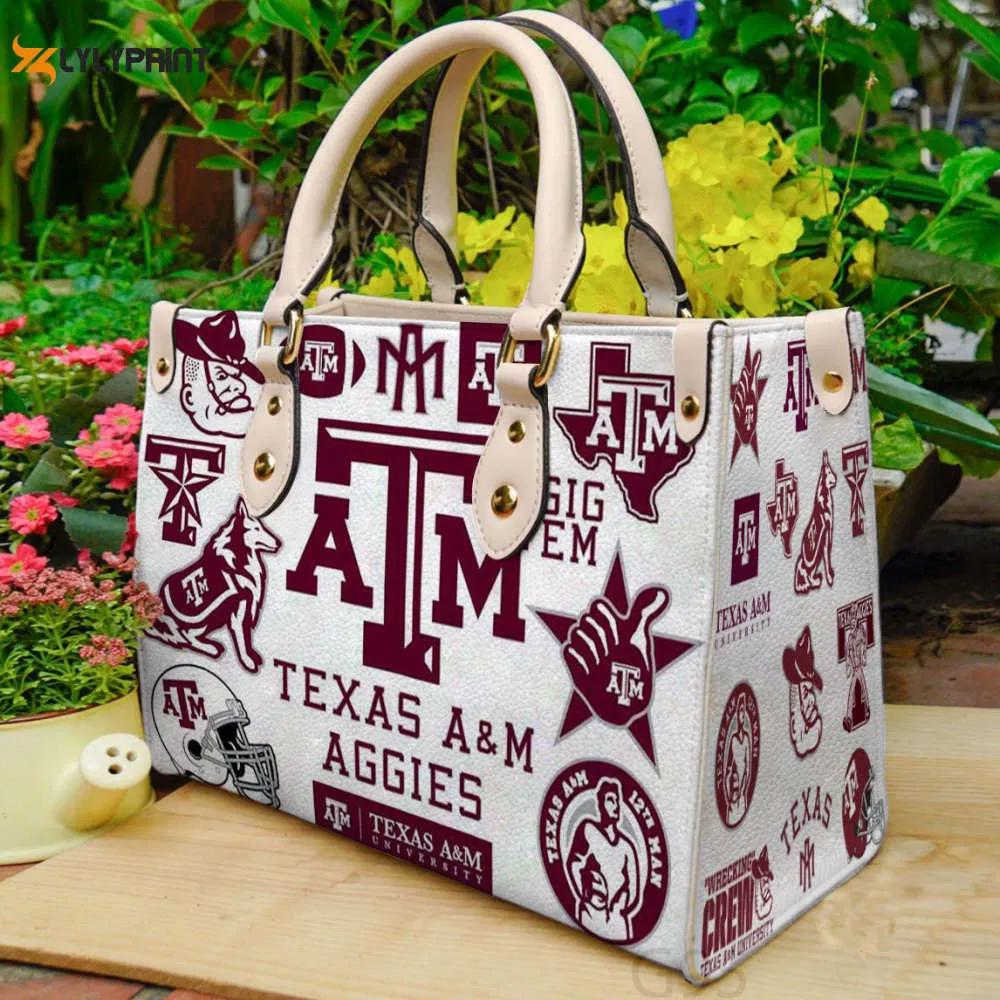 Texas a&m aggies leather handbag for women giftb 2291 Women Leather Hand Bag