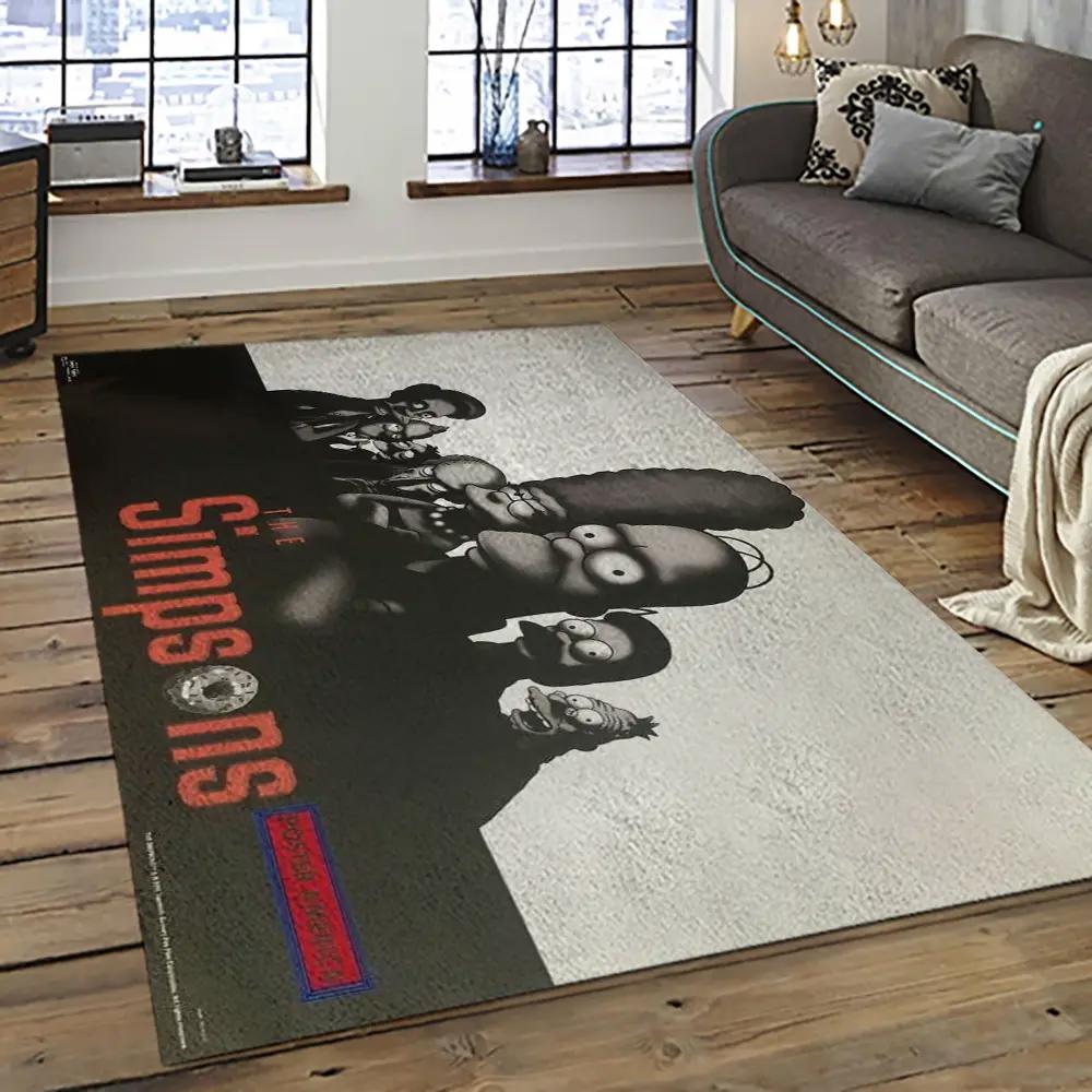 The simpsons characters cartoon movie carpet rectangle area rug for living room bedroom decor tss06 Rectangle Rug