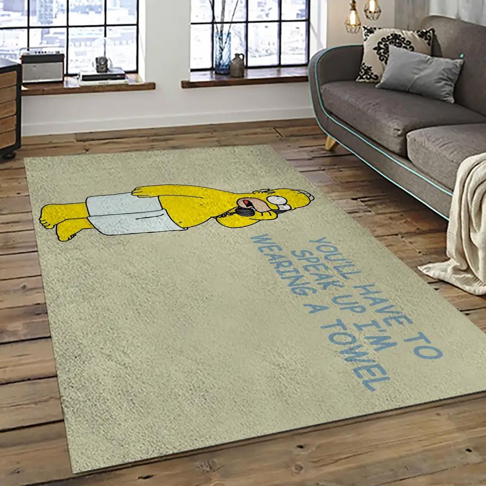 The simpsons characters cartoon movie carpet rectangle area rug for living room bedroom decor tss27 Rectangle Rug