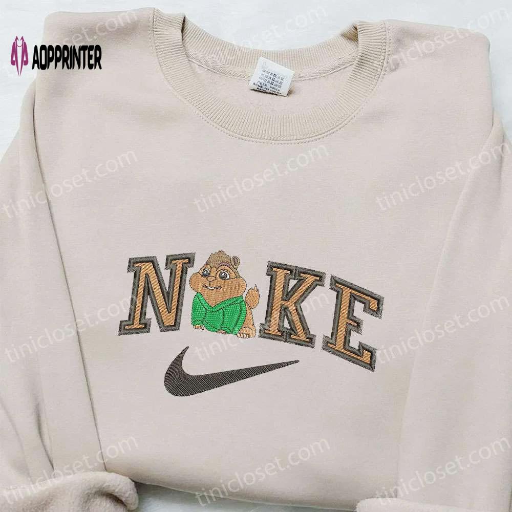 Theodore x nike cartoon embroidered shirt alvin and the chipmunks nike inspired Embroidered Shirt