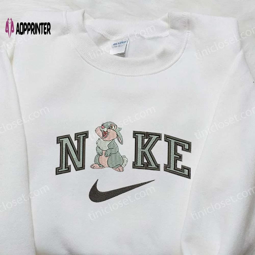 Thumper bunny x nike embroidered sweatshirt – bambi & nike inspired shirt Embroidered Shirt