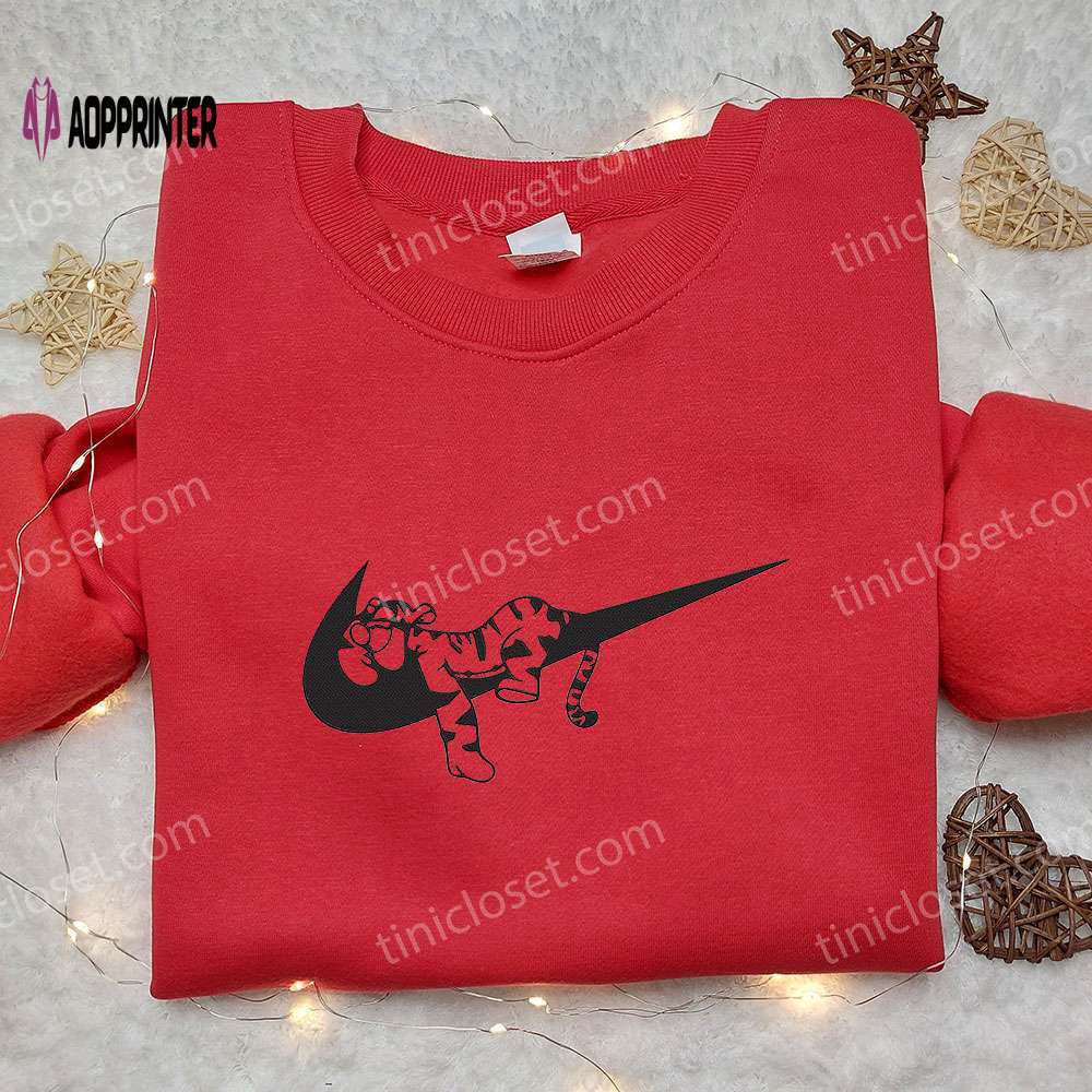 Tigger x nike anime hoodie winnie the pooh disney shirt embroidered nike inspired apparel Embroidered Shirt
