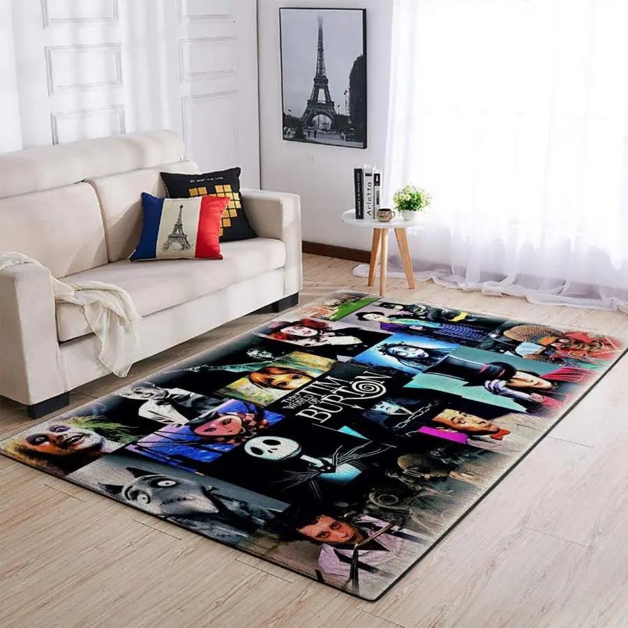 Tim burton characters area rug living room rug home decor movie ofd 1909224 Rectangle Rug