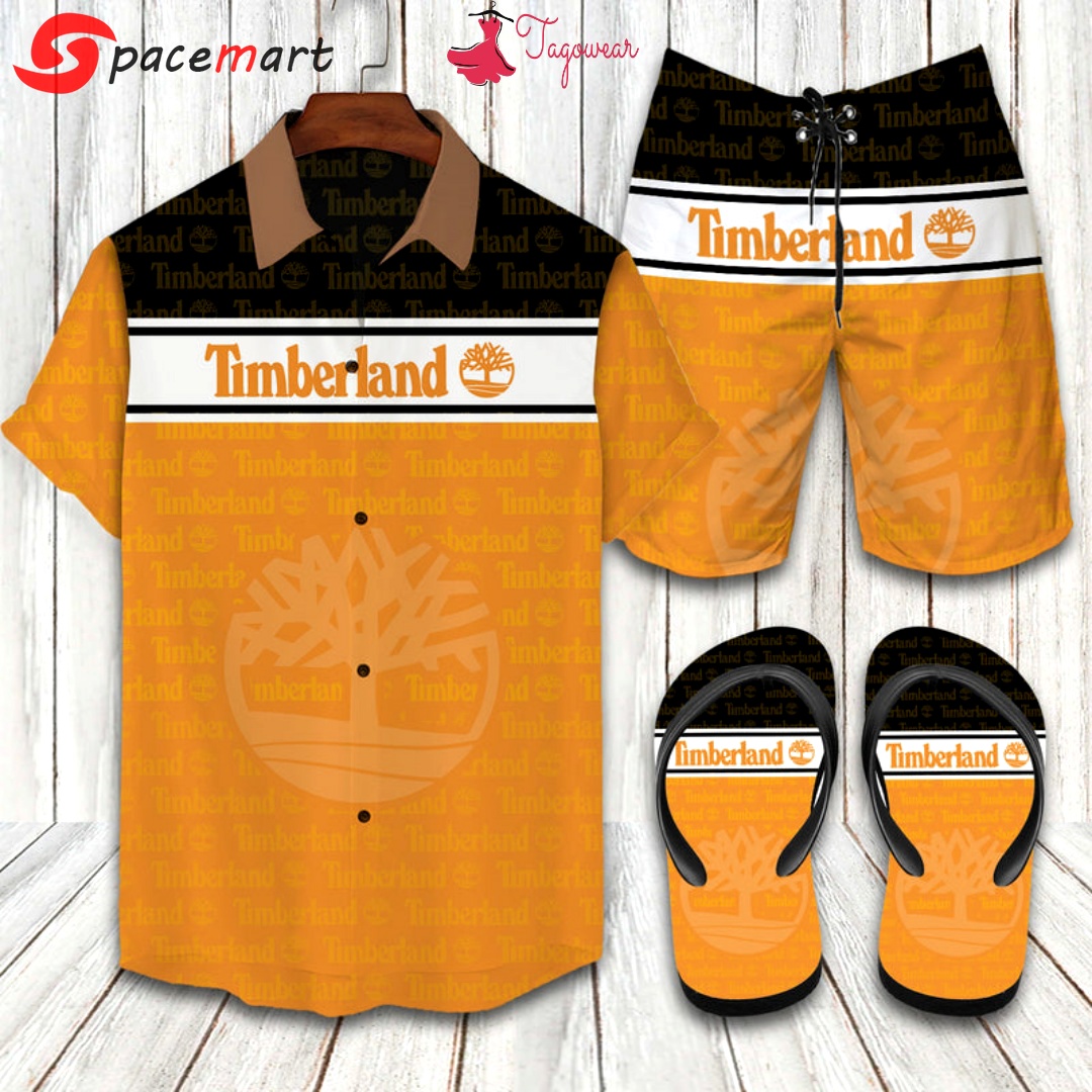 Timberland  flip flops and combo hawaiian shirt, beach shorts luxury summer clothes style #365 Hawaii Shirt Shorts & Flip Flops