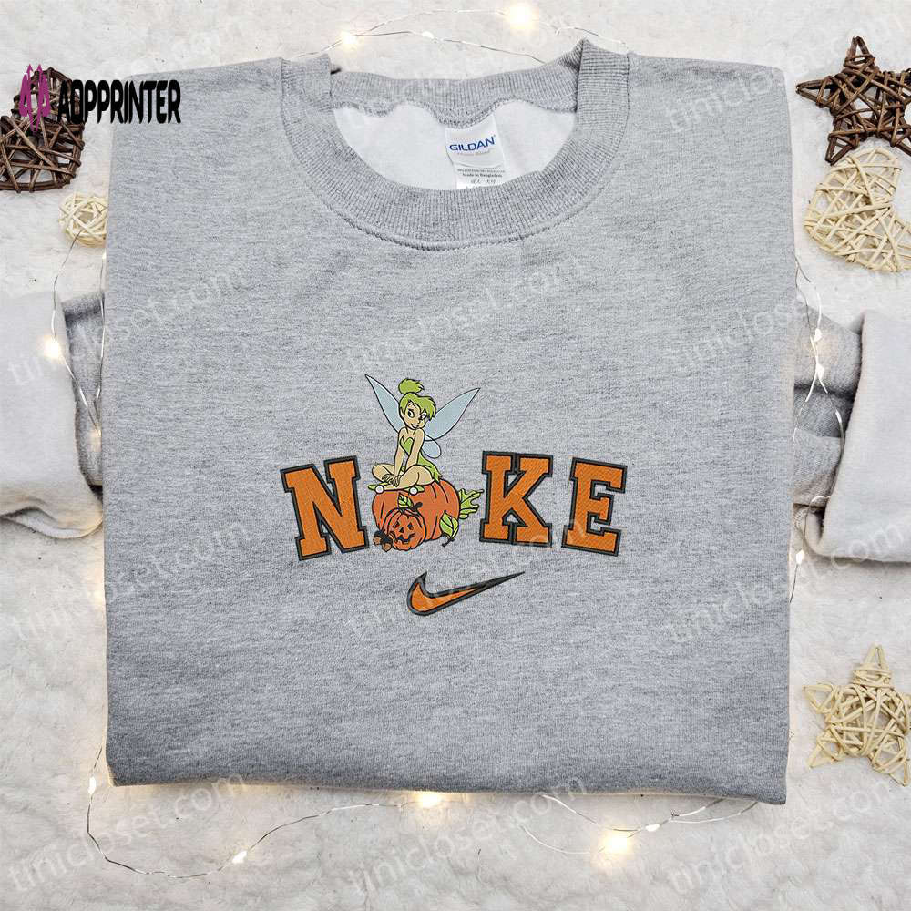 Tinkerbell halloween x nike embroidered sweatshirt – disney characters shirt best halloween gift ideas Embroidered Shirt