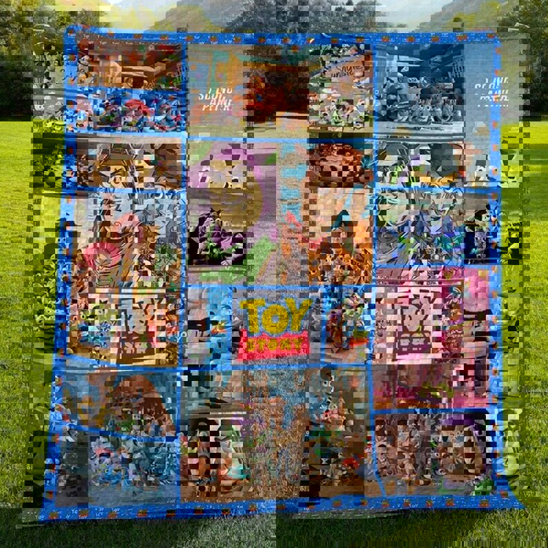 Toy story fleece blanket, toy story blanket, toy story characters, woody buzz lightyear, birthday gifts for kids, christmas gifts Quilt Blanket