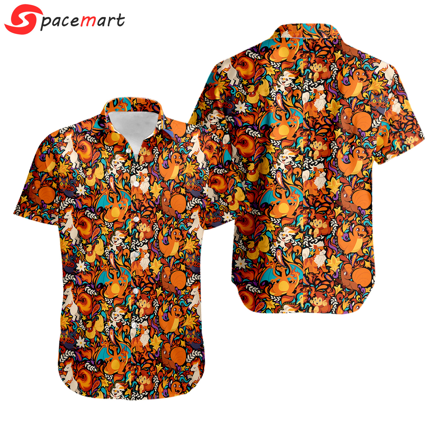 Tropical fire pokemon tropical hawaiian shirt Hawaii Shirt Shorts & Flip Flops