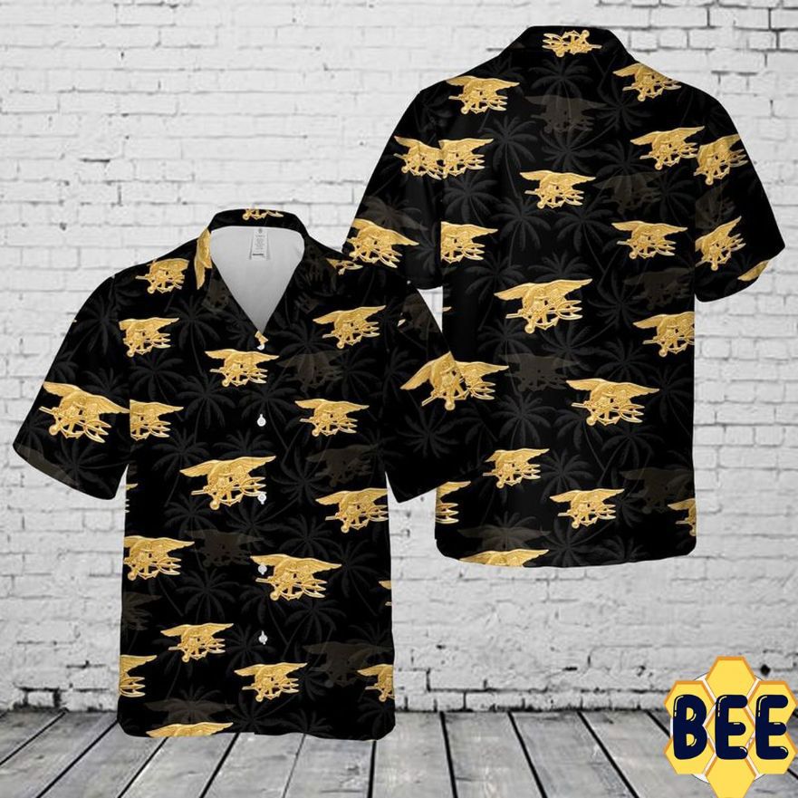 Us navy special warfare badge trending hawaiian shirt Hawaii Shirt Shorts & Flip Flops